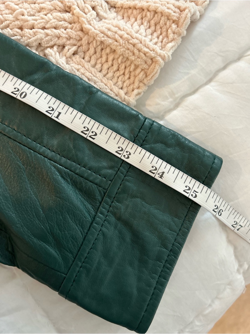 Women's Teal Leather Zip-Front Jacket - Sleek Fitted Style - Picture 8 of 9